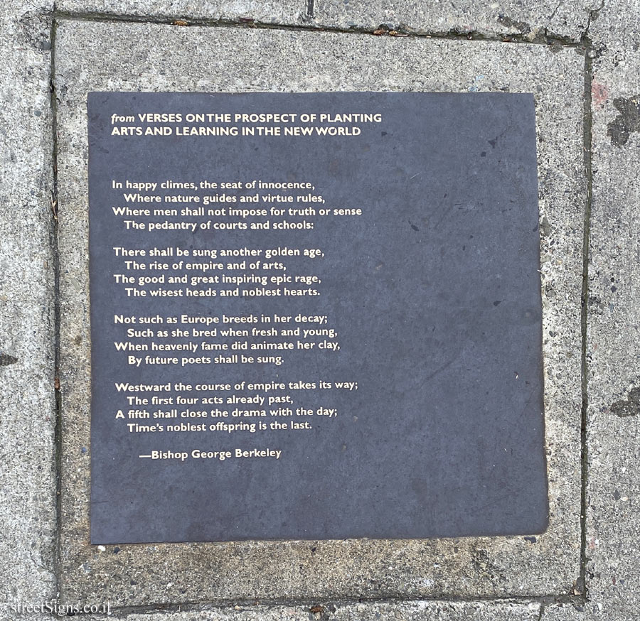 Berkeley - Berkeley Poetry Walk - "from  Learning In The New World" a song by George Berkeley