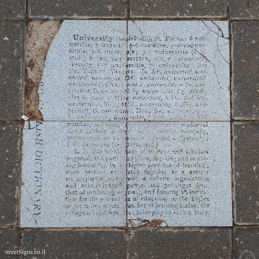Tel Aviv University - Entin Square tiles - University (Oxford Dictionary)