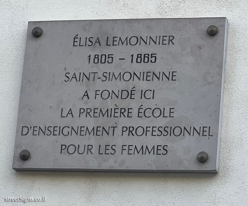 Paris - the place where Élisa Lemonnier founded the school for professional education for women