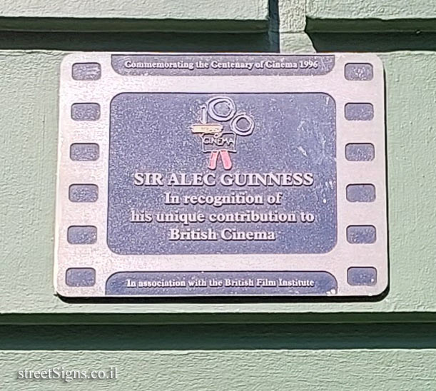 London - Commemorative plaque for theater and film actor Sir Alec Guinness