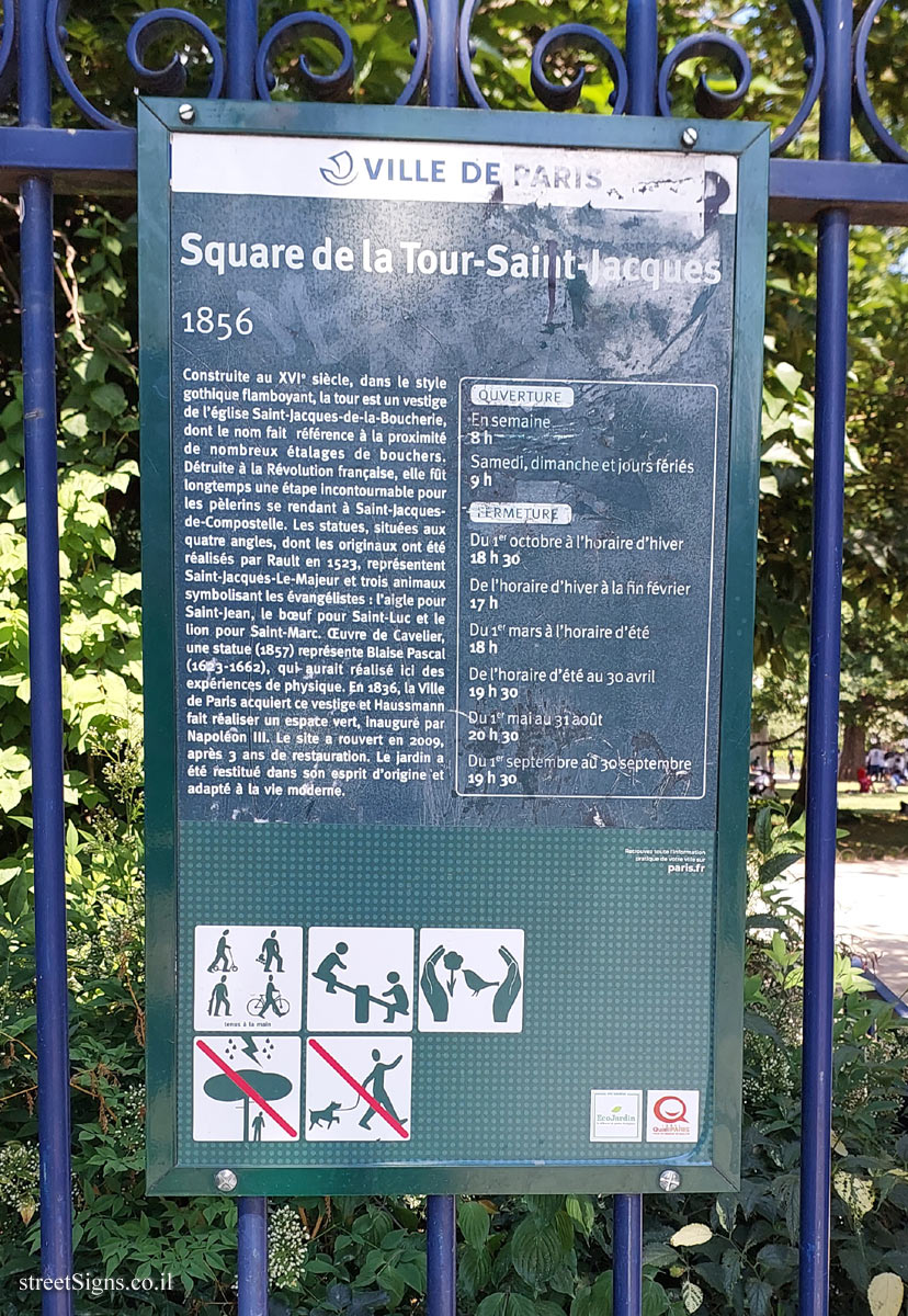 Paris - Gardens - Square Tour-Saint-Jacques