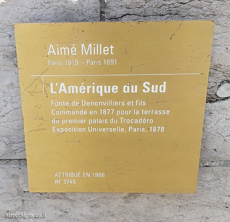 Paris - Musée d’Orsay - "South America" outdoor sculpture by Aimé Millet