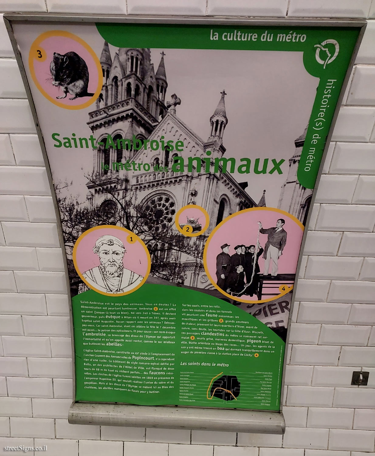 Paris - The Art of the Metro - Saint-Ambroise the animal metro