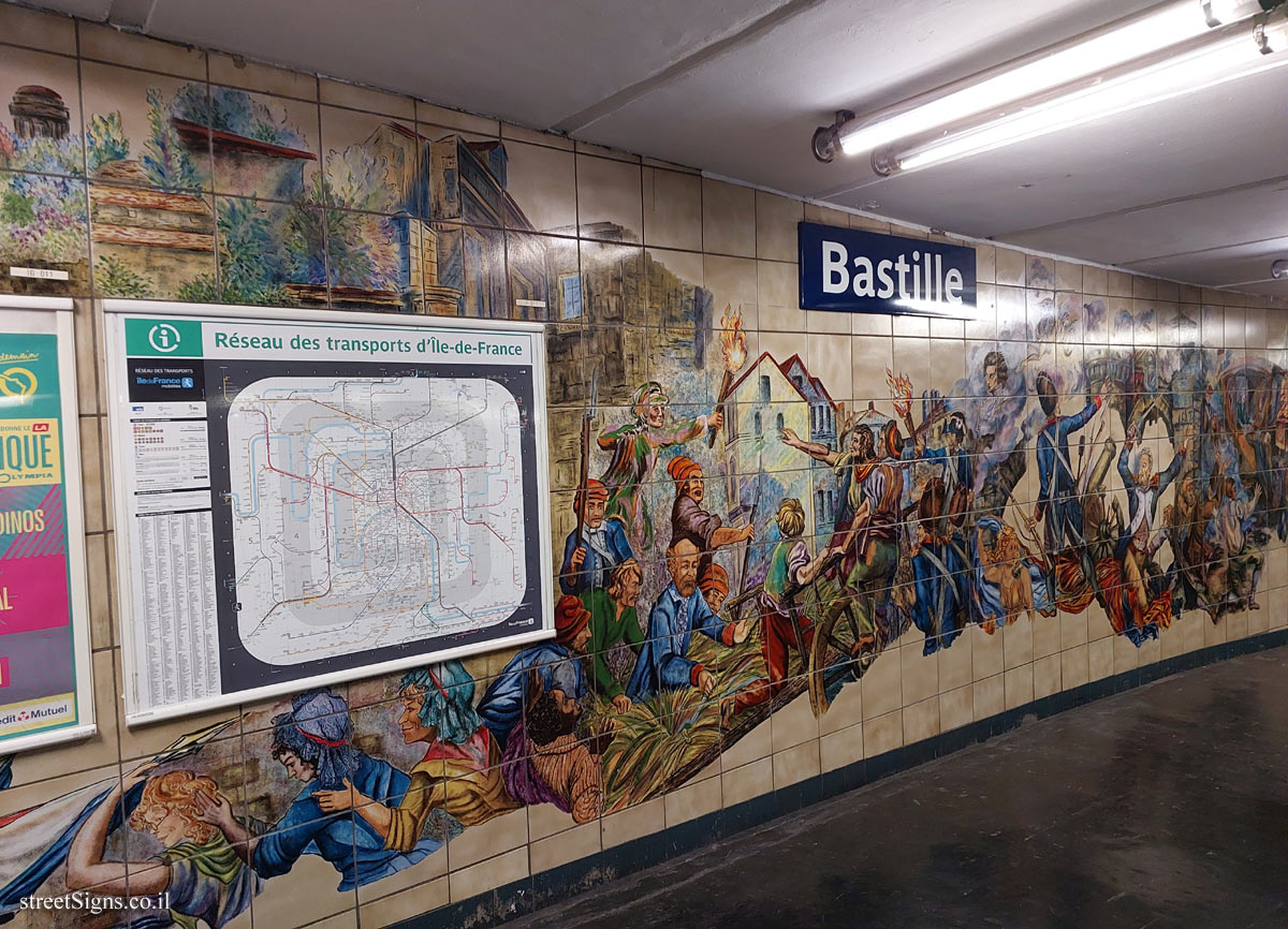 Paris - Bastille metro station - interior of the station