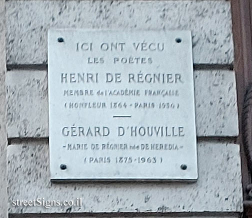 Paris - the house where the poets Henri de Régnier and Marie de Régnier lived
