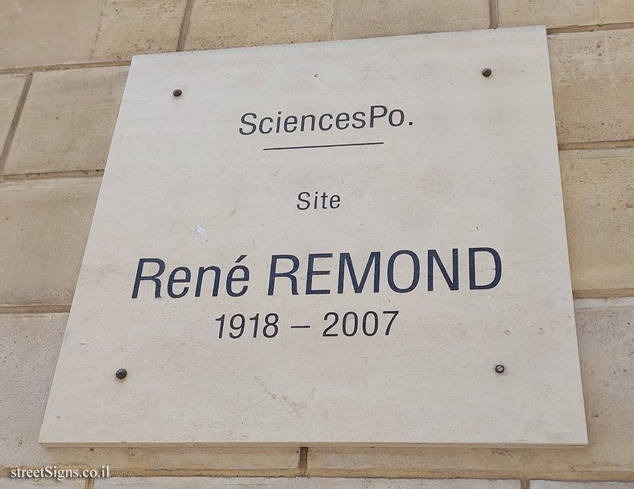 Paris - commemorative plaque for the historian René Rémond