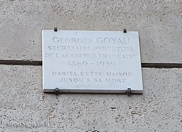 Paris - the house where the historian Georges Goyau lived