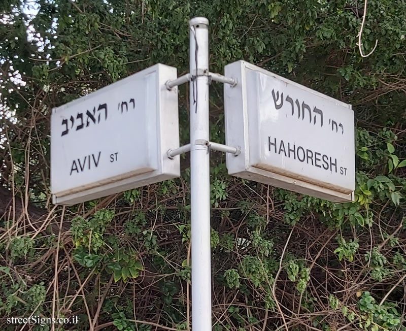 Kfar Shmaryahu - the intersection of HaHoresh and Aviv streets