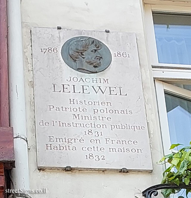 Paris - the house where the Polish historian Joachim Lelewel lived