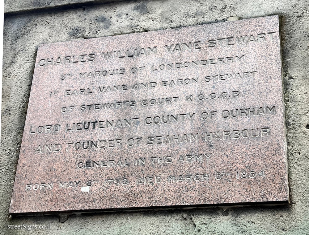 Durham - Memorial statue to the military man and statesman Charles Vane