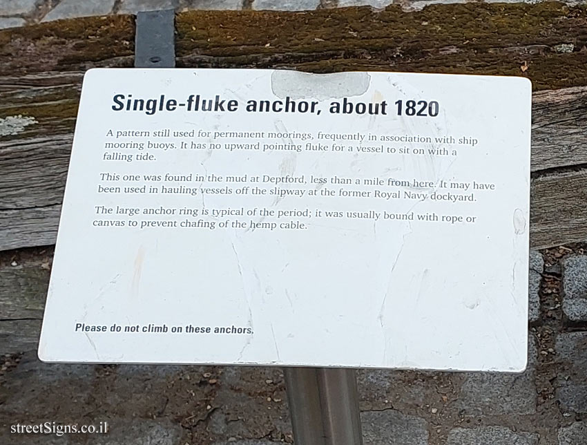 London - Greenwich - Single-fluke anchor, about 1820