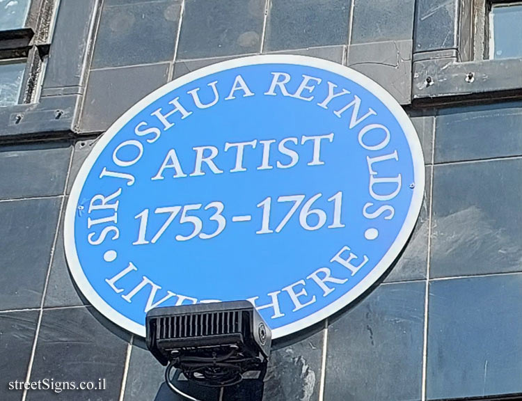 London - the house where the painter Sir Joshua Reynolds lived for 8 years
