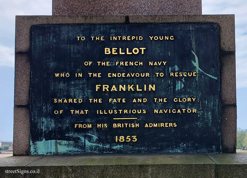 London - Greenwich - obelisk commemorating Joseph René Bellot