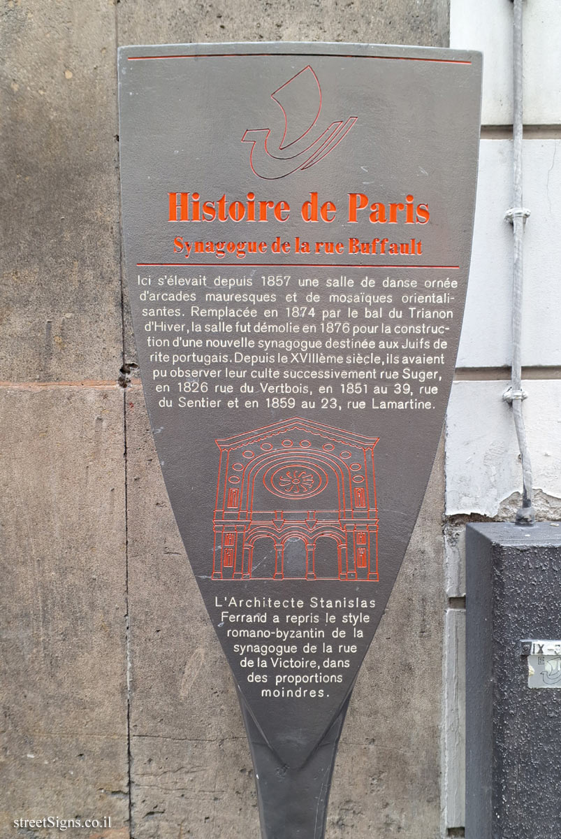 Paris - History of Paris - Buffault Street Synagogue