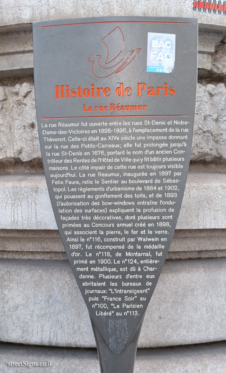 Paris - History of Paris - Réaumur Street