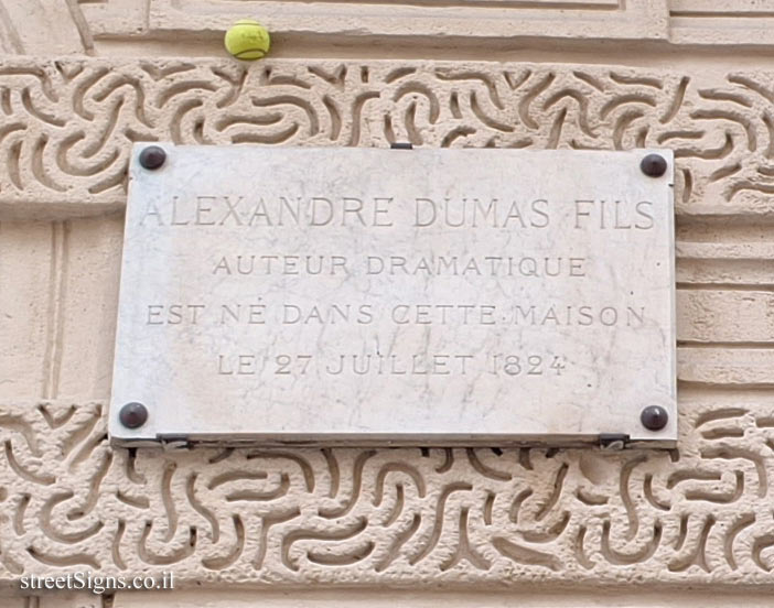 Paris - the house where writer Alexandre Dumas fils was born