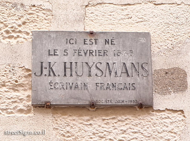 Paris - the house where the writer Joris-Karl Huysmans was born