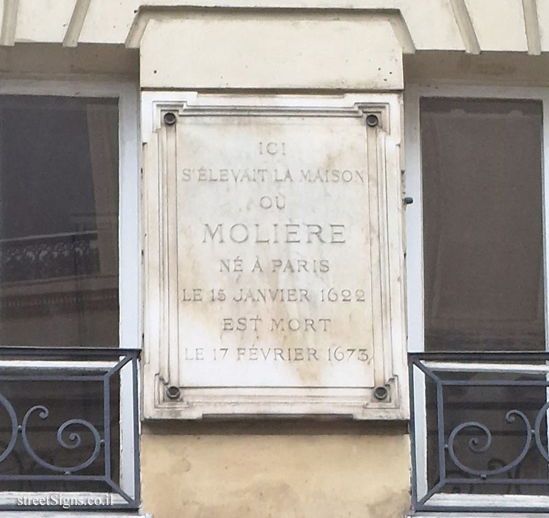 Paris - the house where the French playwright Moliere lived and also died
