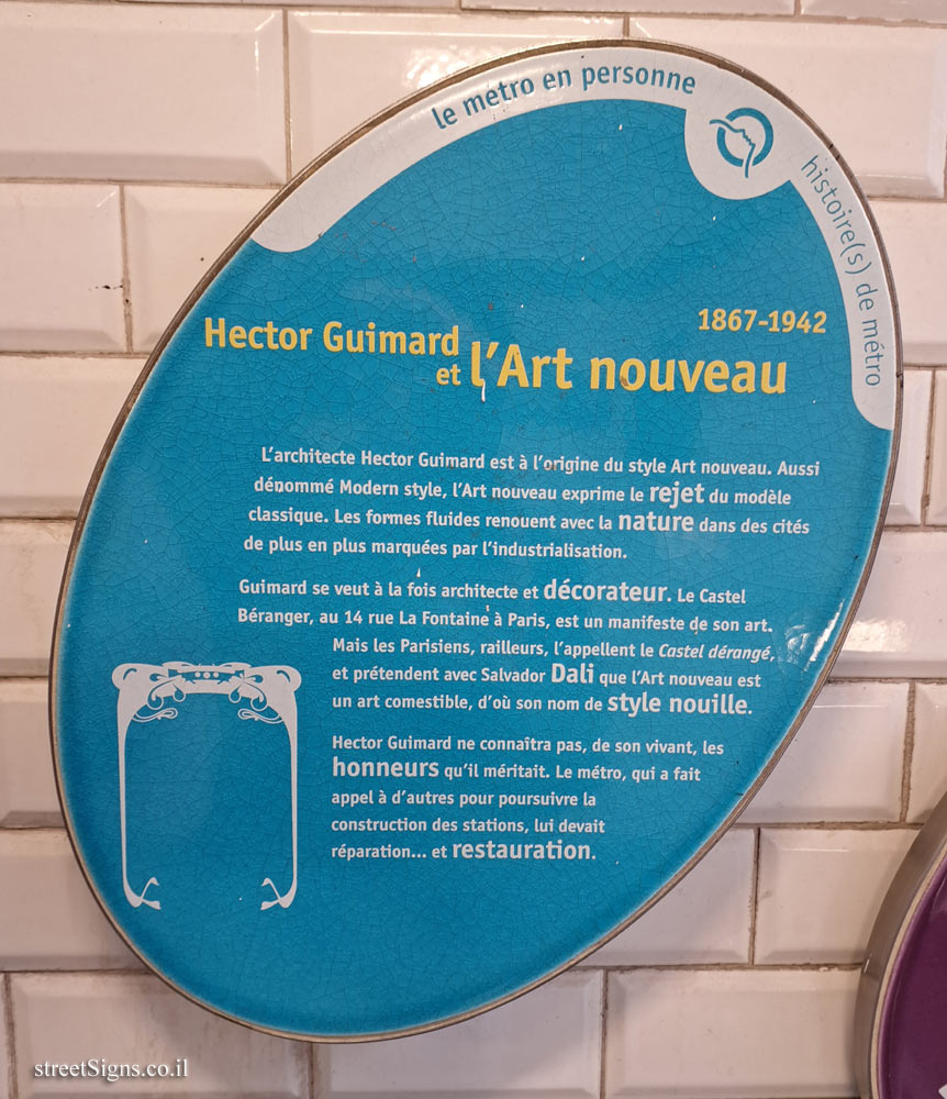 Paris - 100 Years of Metro History - Hector Guimard and Art Nouveau