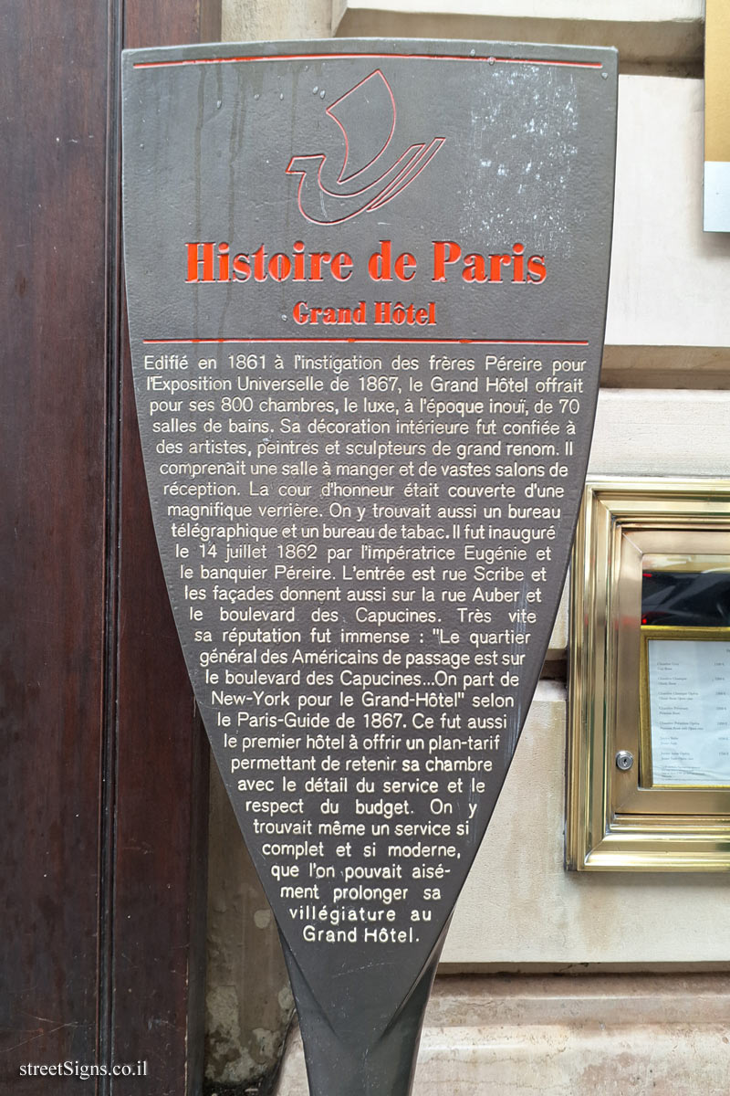 Paris - History of Paris - Le Grand Hotel