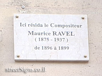 Paris - the house where the composer Maurice Ravel lived