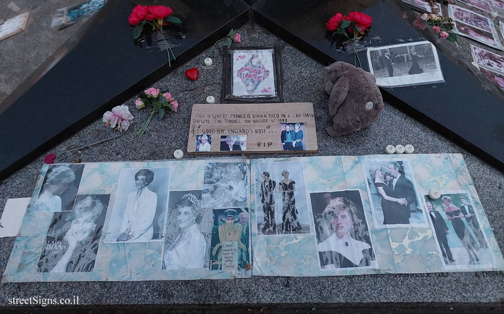 Paris - a commemorative corner for Princess Diana at the site of her accident