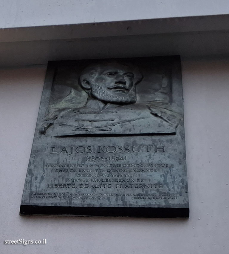 Paris - Commemoration of Lajos Kossuth Prime Minister of Hungary and leader for its freedom