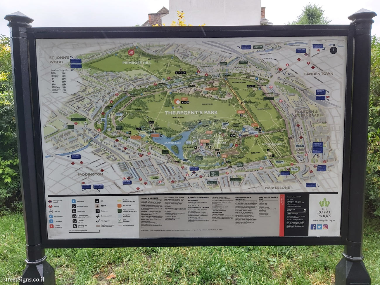 London - Map of Regent’s Park and Primrose Hill