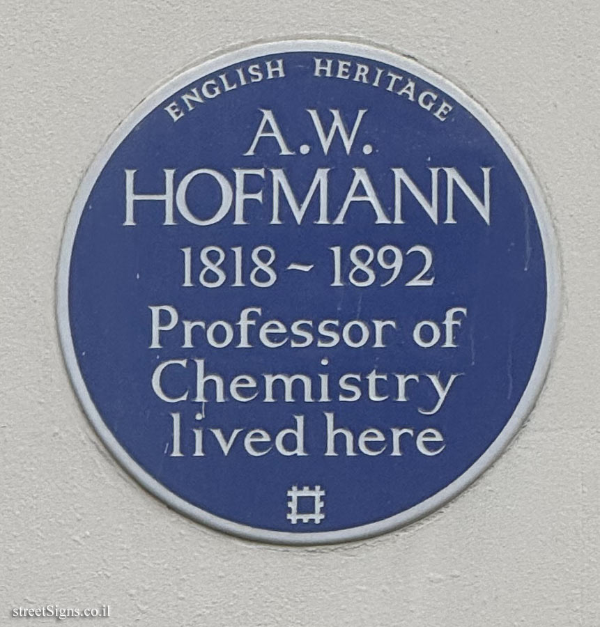 London - the house where the chemist August Wilhelm von Hofmann lived