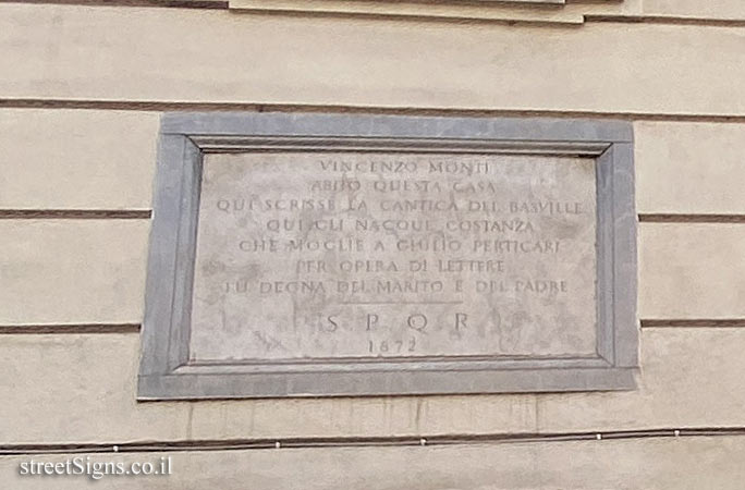 Rome - the house where the poet Vincenzo Monti lived