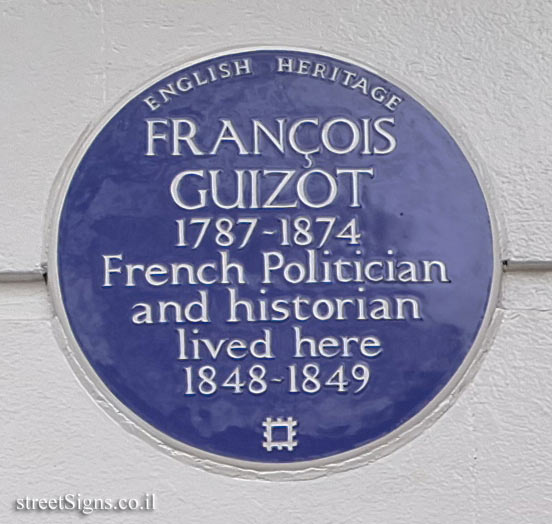 London - The house where the French historian and statesman François Guizot lived