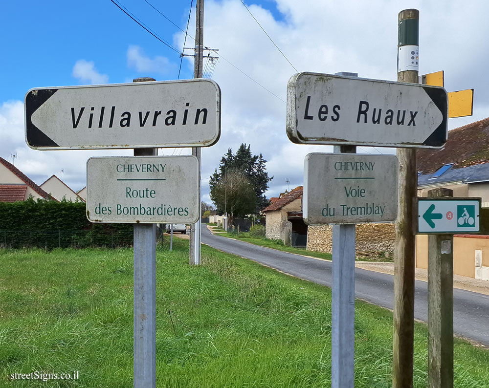 Cheverny - direction signs to farms in the area