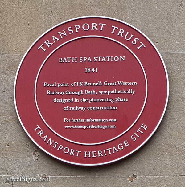 Bath - commemorative plaque at BATH SPA railway station