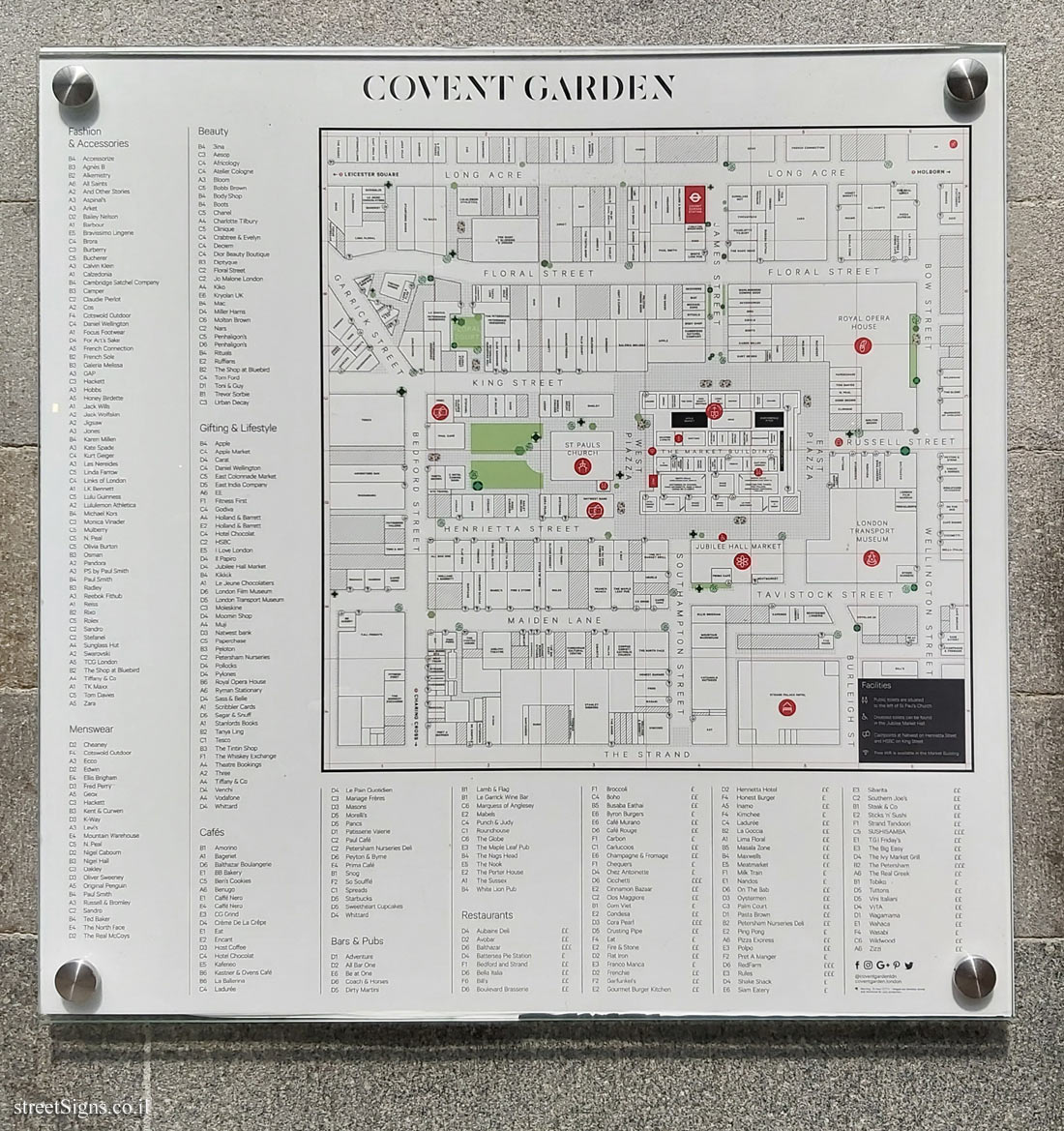 London - Map of Covent Garden