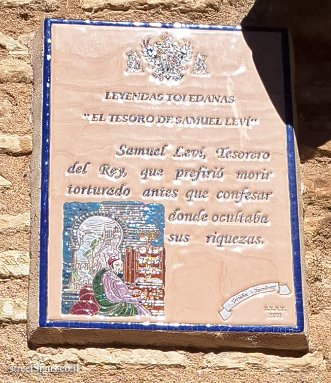 Toledo - A plaque honoring Samuel Levi on the street that bears his name