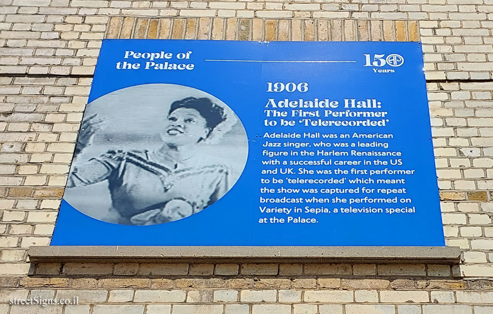 London - Alexandra Palace - Memorial plaque to jazz singer Adelaide Hall
