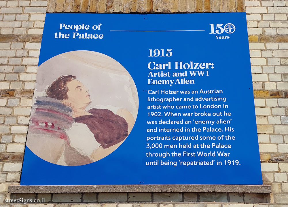 London - Alexandra Palace - Memorial plaque to the painter Carl Holzer