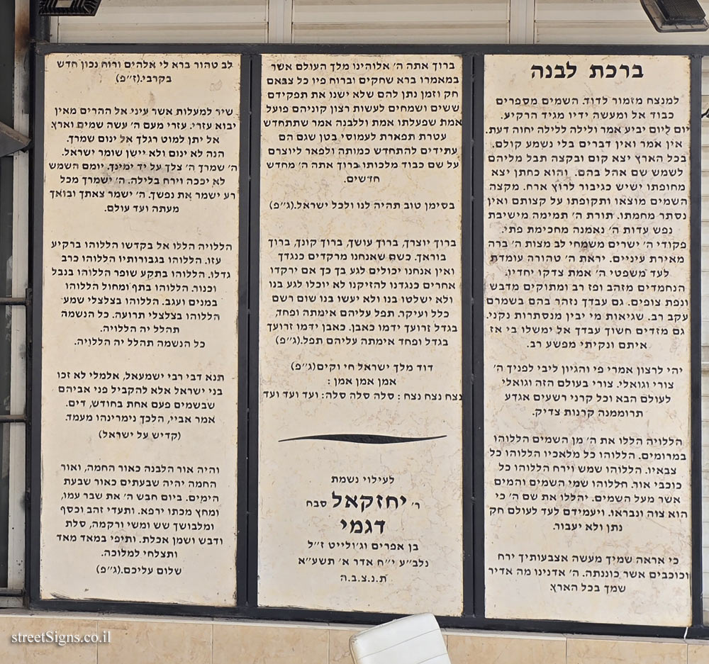 Ness Ziona - The "Bavli" Synagogue named after Eli Cohen - Kiddush Levana