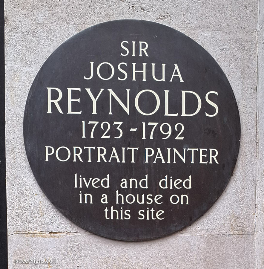 London - The house where the painter Sir Joshua Reynolds lived in the last years of his life