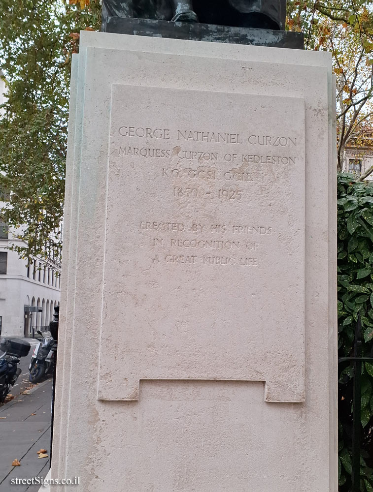 London - Statue commemorating statesman George Curzon