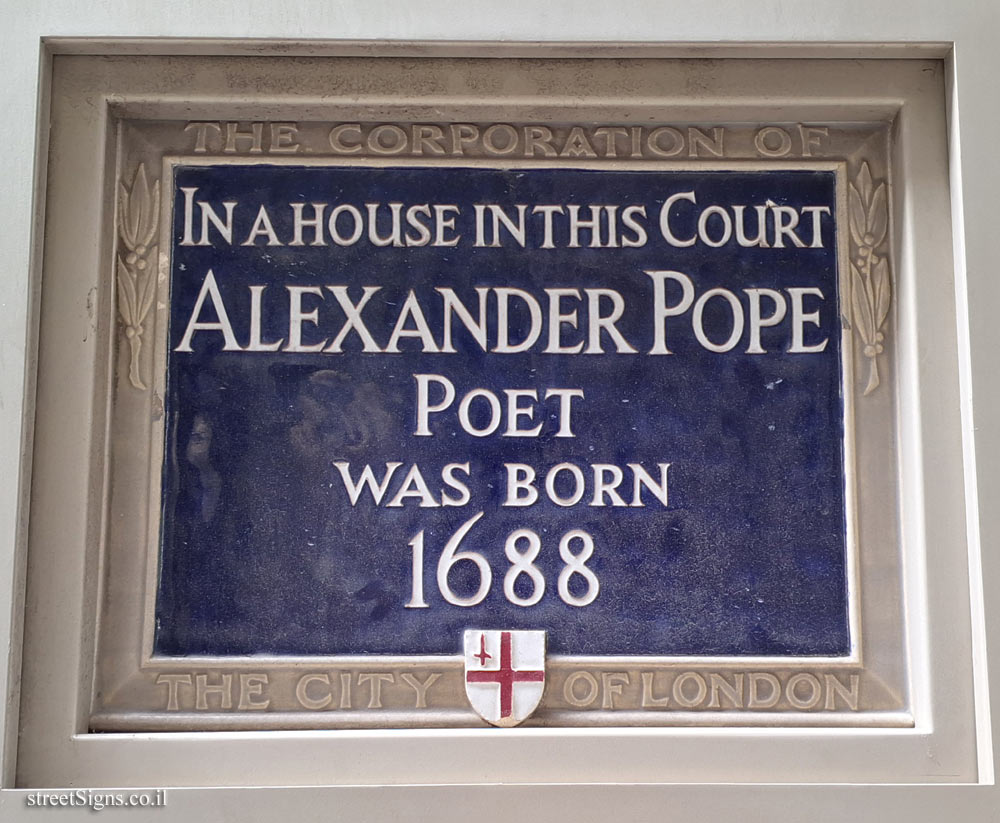 London - the birthplace of poet Alexander Pope