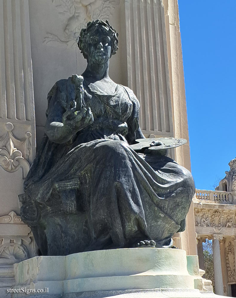 Madrid - Buen Retiro Park - Monument to Alfonso XII - Allegory of Arts