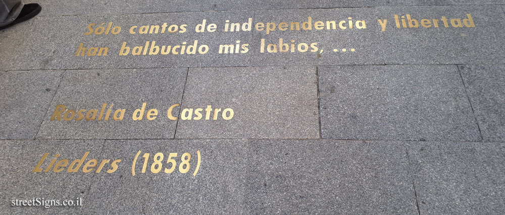 Madrid - Quote from the article "Lieders" by the poet Rosalía de Castro
