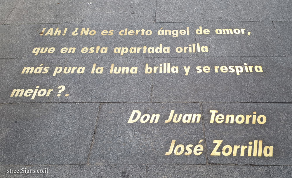 Madrid - Quote from the play "Don Juan Tenorio" by poet and playwright José Zorrilla