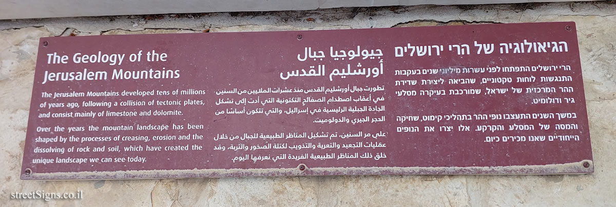 Jerusalem - The Geology of the Jerusalem Mountains