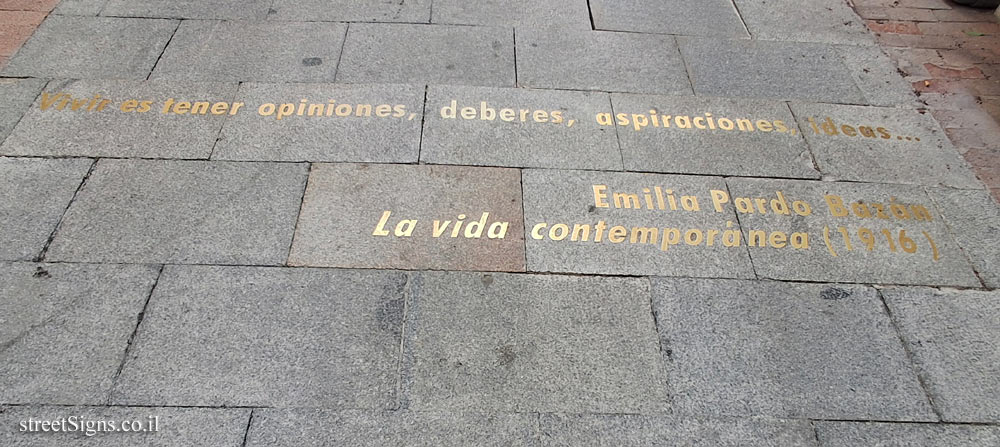 Madrid - Quote from "Contemporary Life" by writer and journalist Emilia Pardo Bazán