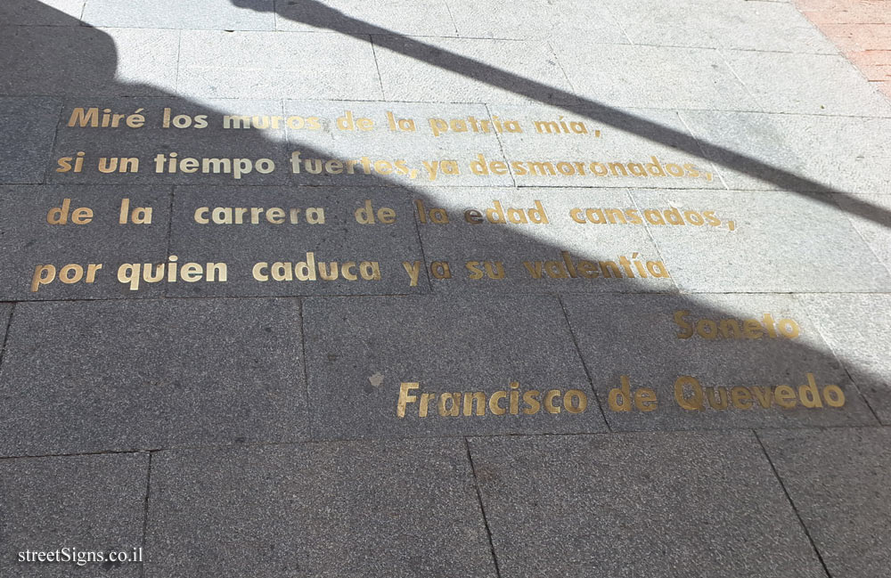 Madrid - Quote from a sonnet by the poet Francisco de Quevedo