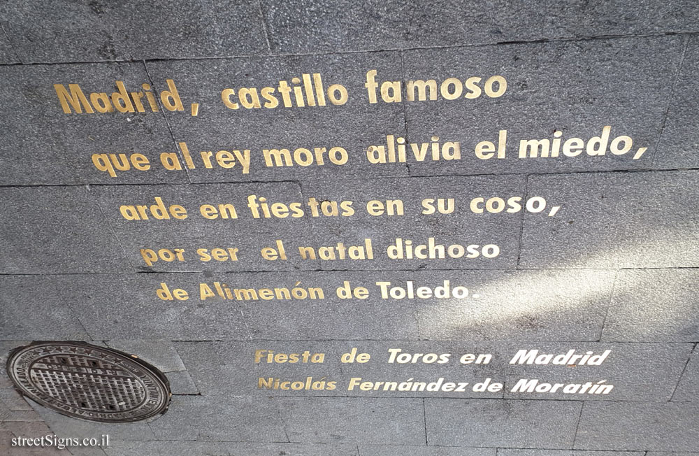 Madrid - Quote from the poem "Festival of Bulls in Madrid" by Nicolás Fernández de Moratín