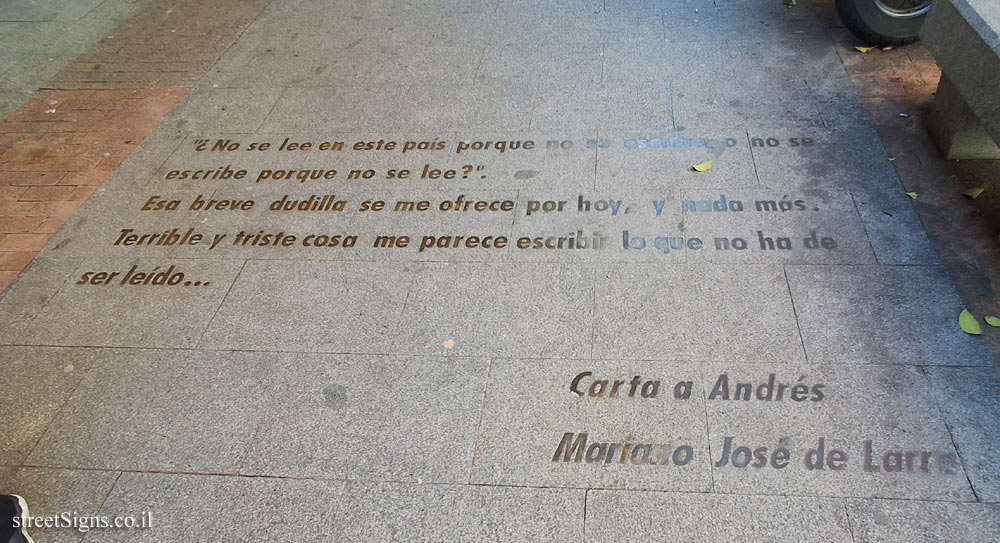 Madrid - Quote from "Letter to Andrés" by writer and journalist Mariano José de Larra