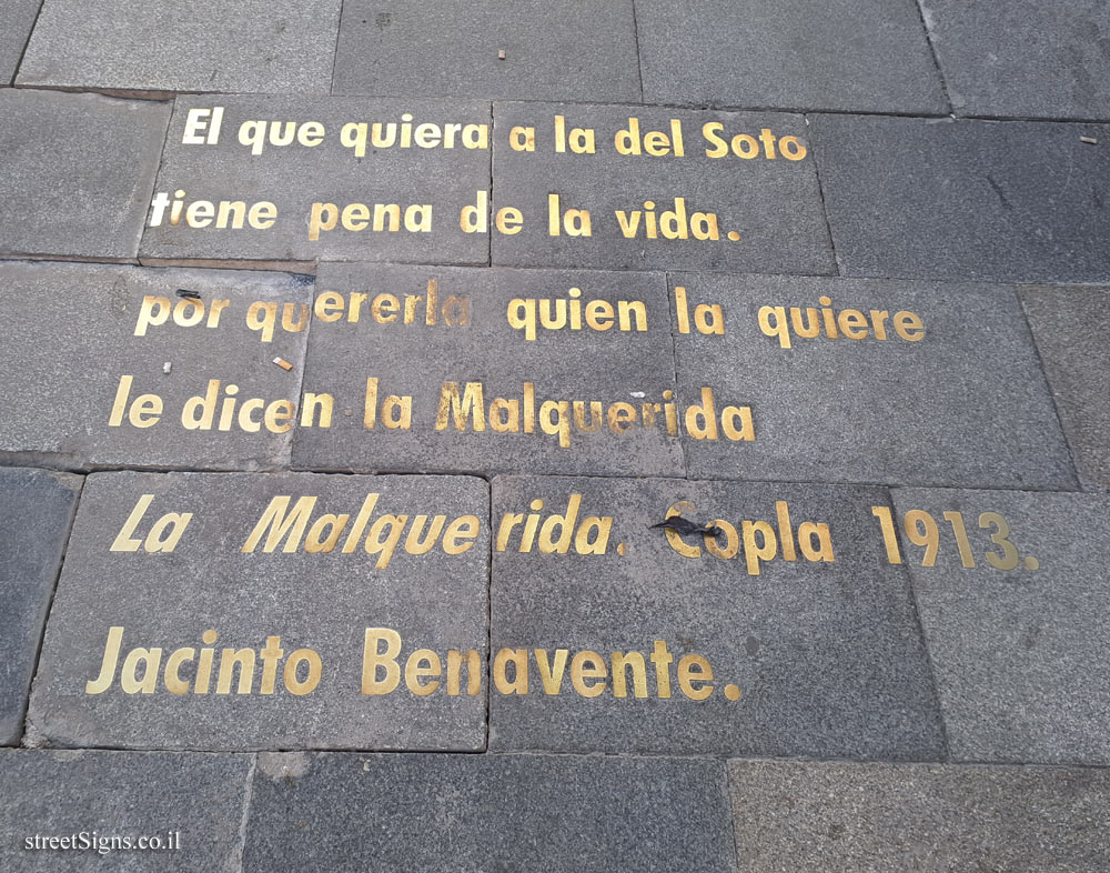 Madrid - Quote from the play "La Malquerida" by playwright Jacinto Benavente